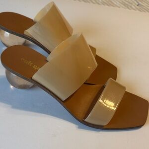 cult gaia Patent Nude Double-Band Slide Mules
